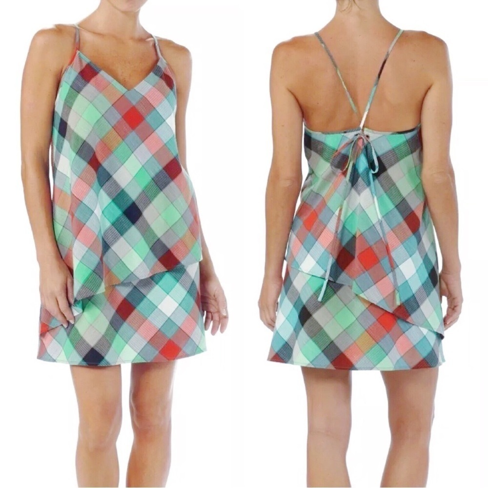 Patagonia • Dappled Light Dress mini organic cotton rainbow plaid checked